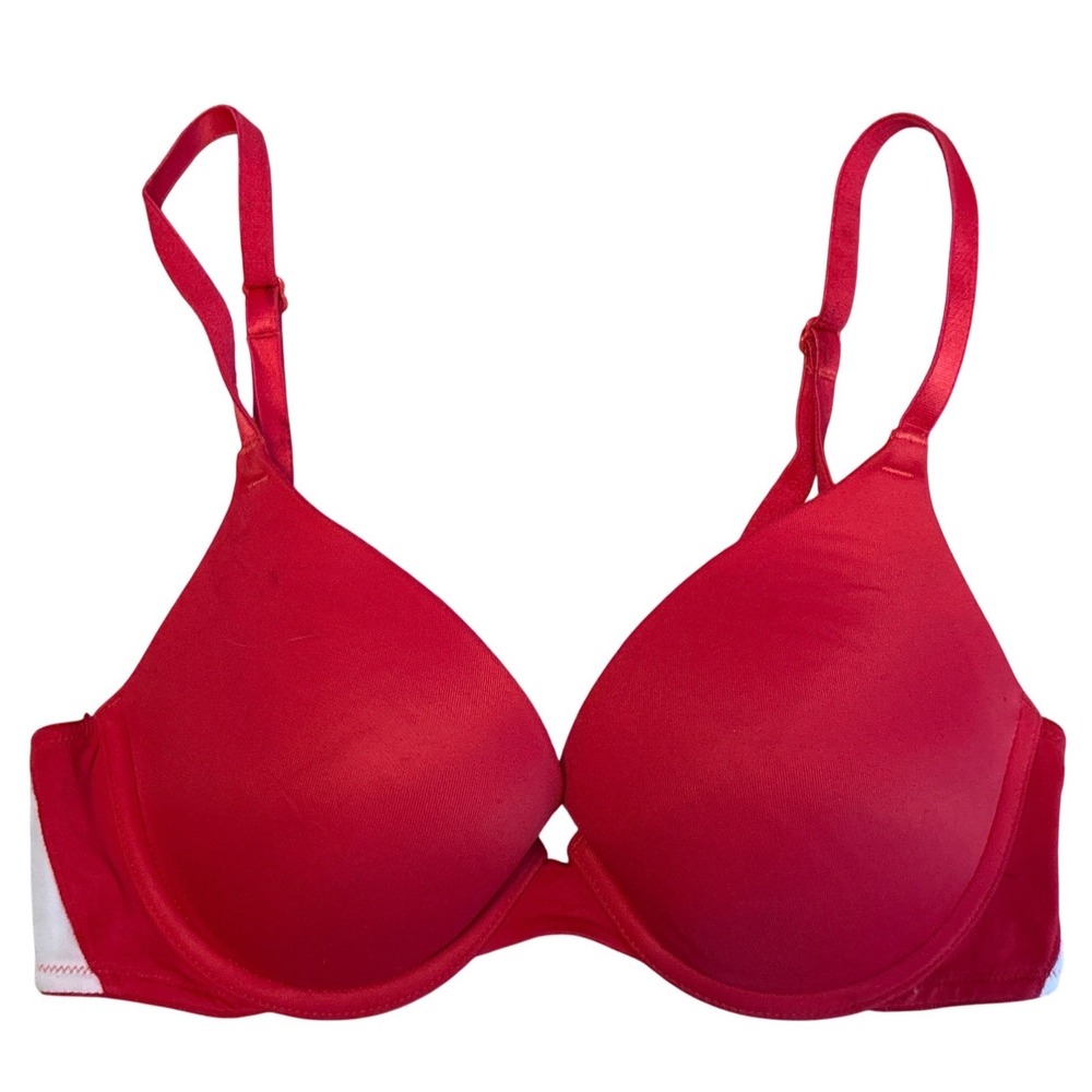 Victoria's Secret PINK Womens Red Wear Everywhere Push Up Bra, 32C